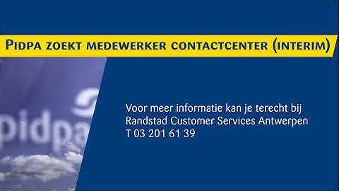 vacature contactcenter - Pidpa
