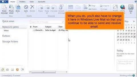 How to change your email password in Windows Live Mail