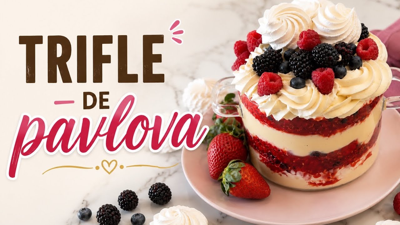 TRIFLE DE PAVLOVA Y FRUTOS ROJOS SÚPER CREMOSO