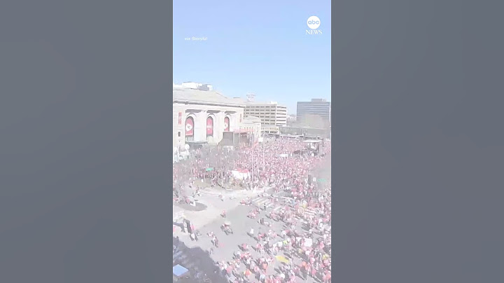 Chaotic scenes as shots rang out and terrified fans fled Kansas City Chiefs' Super Bowl celebration.