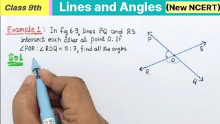 Class 9th maths Chapter 6 Lines and angles Example 1 | Lines PQ and RS intersect each other at Point