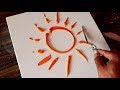 Sun  abstract painting demonstration  easy  satisfying  project 365 days  day 0264