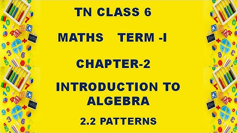Class 6 Maths Chapter 2 Introduction to Algebra | 2.2 Patterns | Introduction to Algebra | Patterns