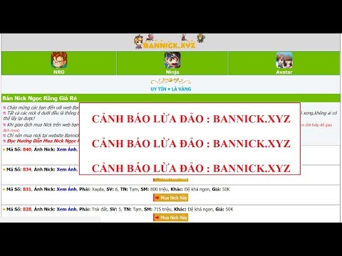 Ngọc Rồng Online - Cảnh báo Web mua bán nick ngọc rồng lừa đảo