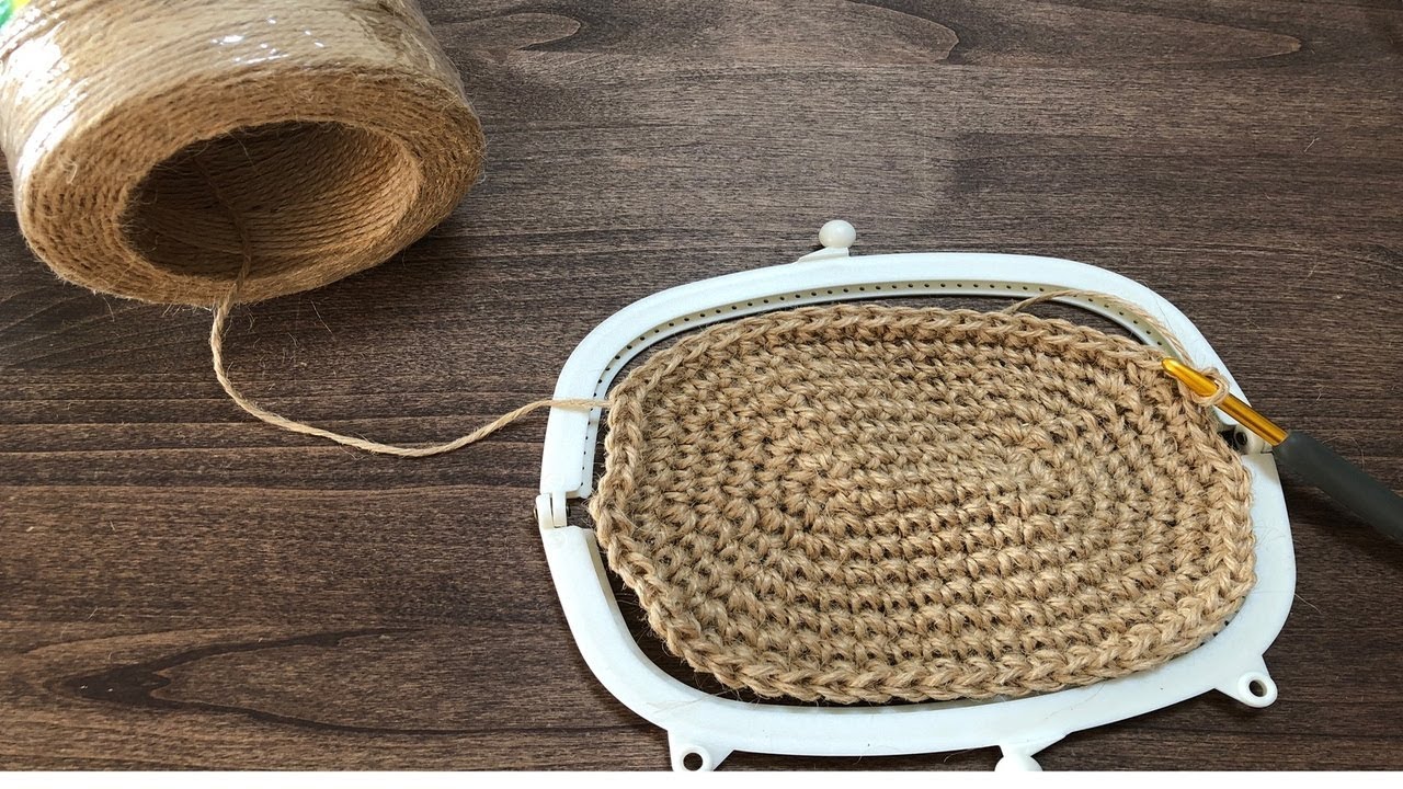 かぎ針編み 大きながま口の底の編み方 Crochet Bottom Of Frame Purse Youtube