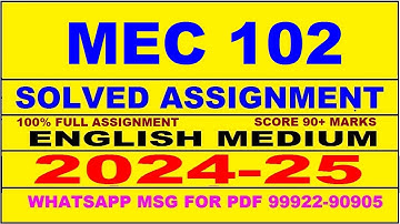mec 102 solved assignment 2024-25 | mec 102 solved assignment in english 2025 | mec 102 2024-25