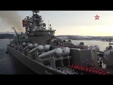Footage from the start of a large-scale exercise of the Northern Fleet