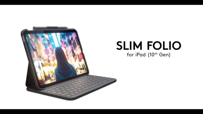 Étui Logitech Slim Folio avec clavier Bluetooth intégré pour iPad