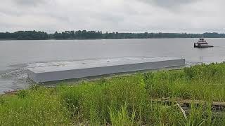 190' & 170' DECK BARGE LAUNCHES AT CORN ISLAND SHIPYARD, INDIANA