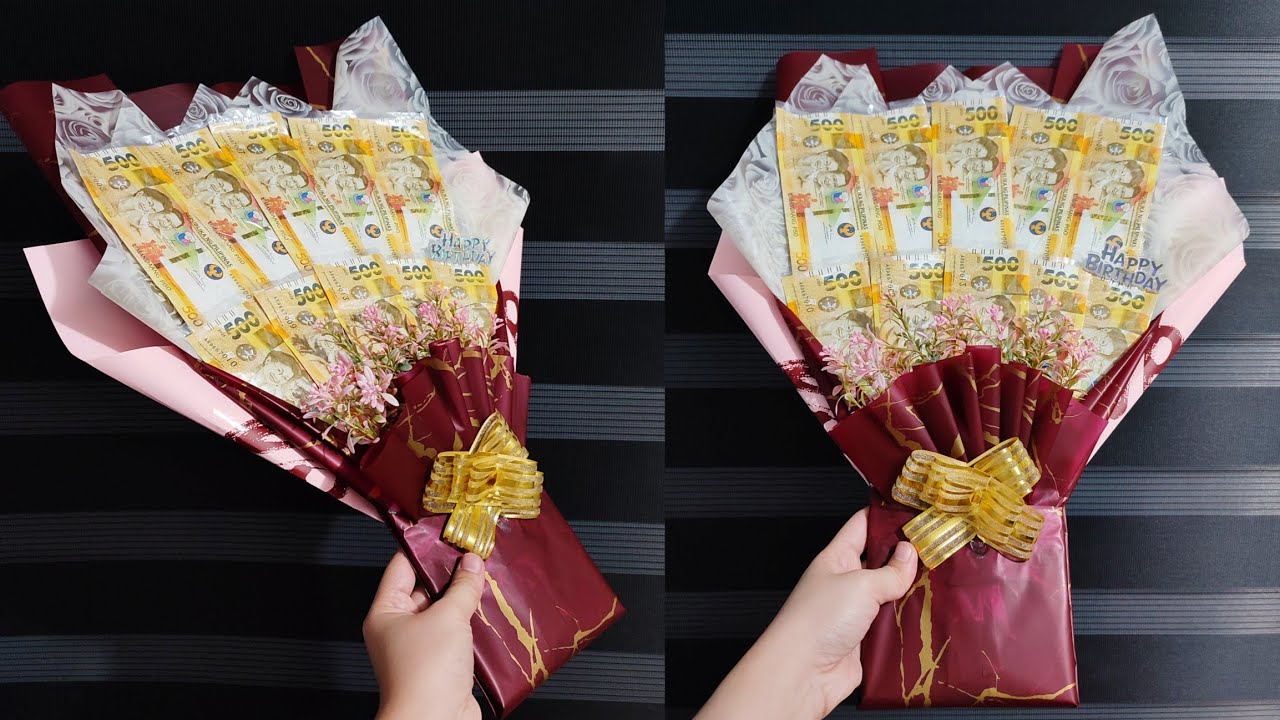 DIY MONEY BOUQUET USING ILLUSTRATION BOARD