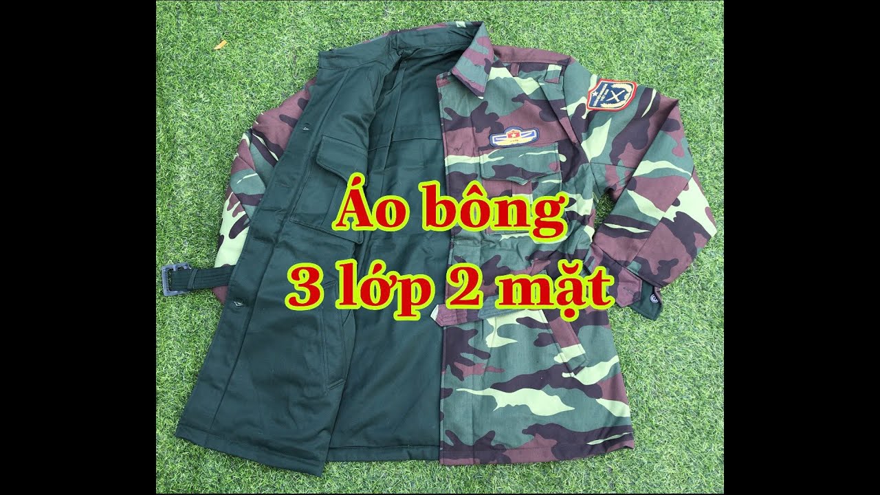 Áo bông rằn ri k07 sĩ quan, 3 lớp 2 mặt.chuẩn cấp phát. - YouTube
