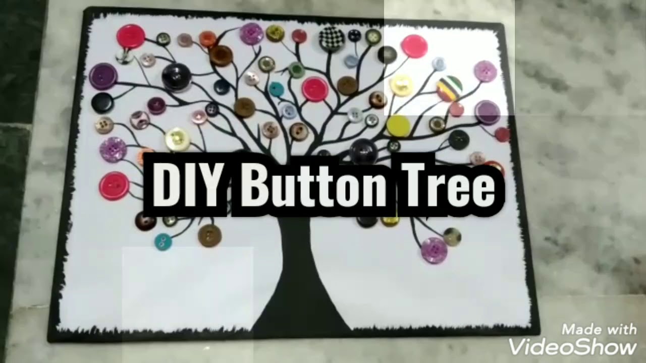 DIY Wall Decor with Button Tree
