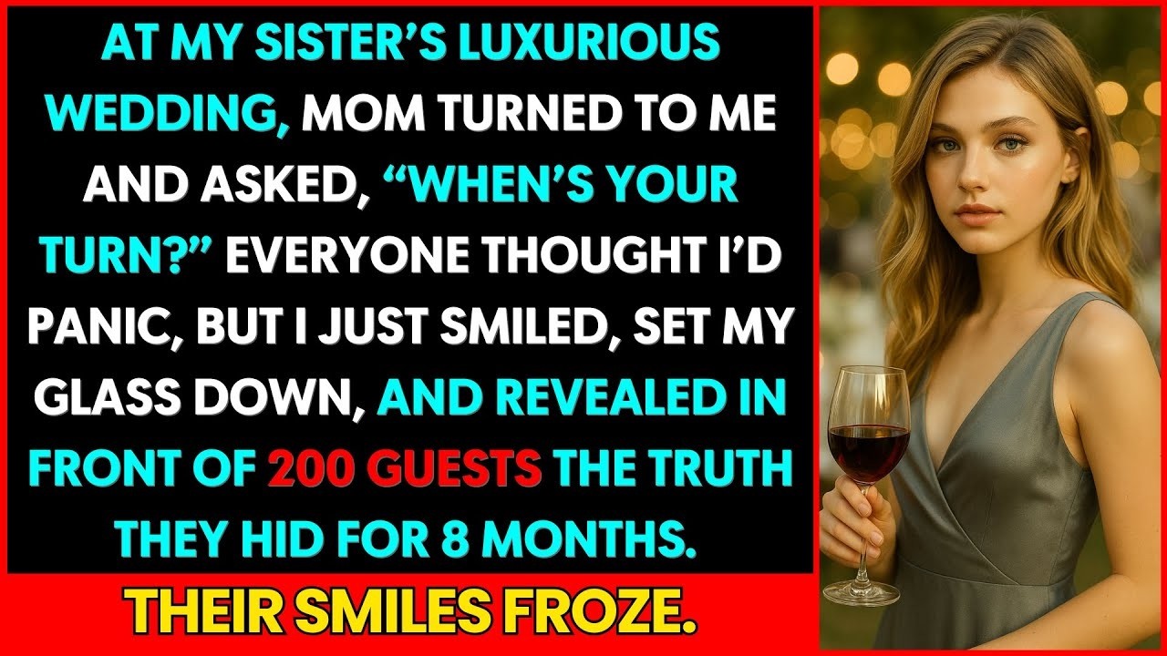At my sister’s luxury wedding, mom asked “When’s your turn？” — my answer left her speechless