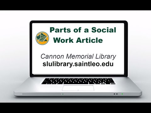 Parts of a Social Work Article