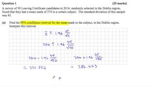 2015 LCHL Sample Qs 1 - Inferential Stats