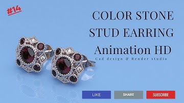 Earring render-2 || HD video rendering #3danimation #3drender #ring