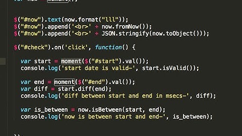 JavaScript date manipulation using moment.js