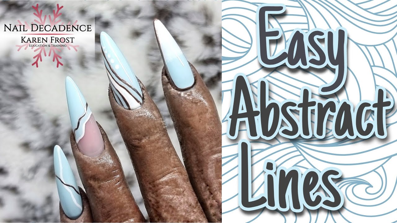Full Cover Tips | Born Pretty PR Haul | Light Blue w Abstact Rose Gold & White Lines | Easy Nail Art