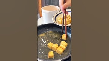 Cách chiên đậu hủ giòn để cả tiếng cũng không mềm | Bon đây nè #shorts