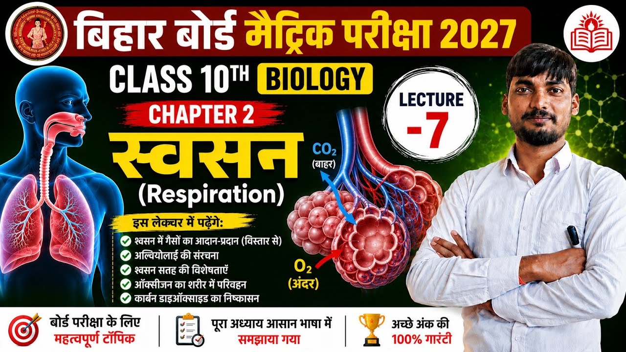 Class 10 Biology Chapter 2 श्वसन | Respiratory System Class 10 | 10th Bio Shawsan Tantra Bihar Board