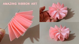 How to make ribbon flowers - Amazing ribbon flower tricks - Easy to make with needles