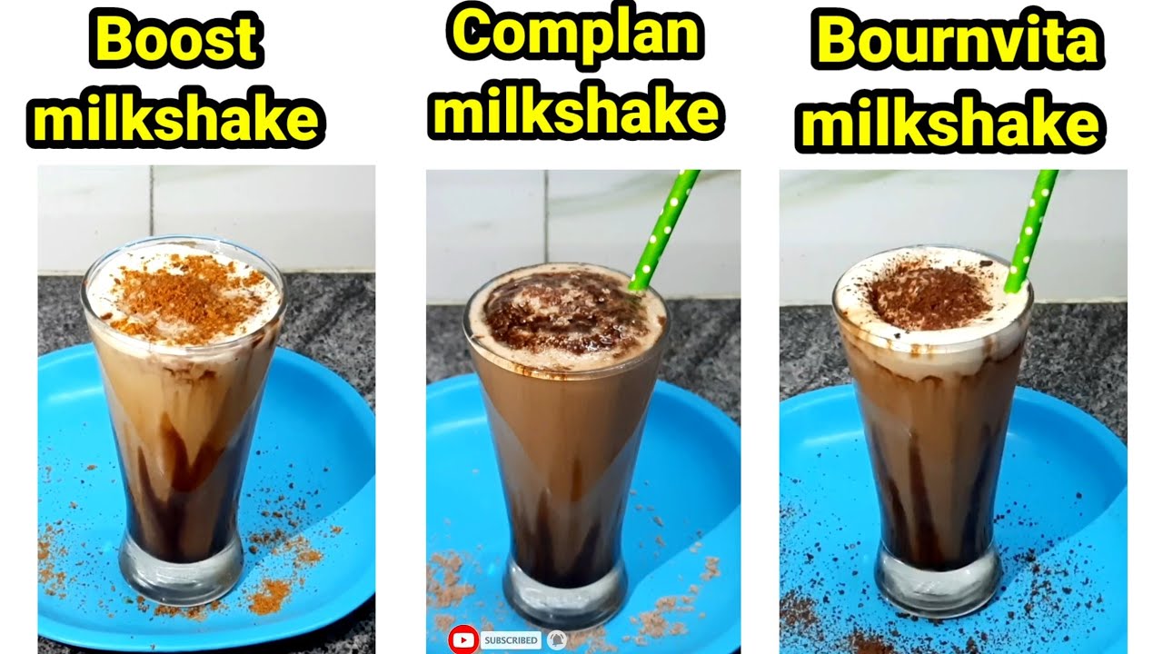 3milkshake recipes(boost milkshake, bournvita
