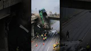 Unglaubliches Versagen Bagger Stürzt Bei Reparaturarbeiten Von Der Brücke