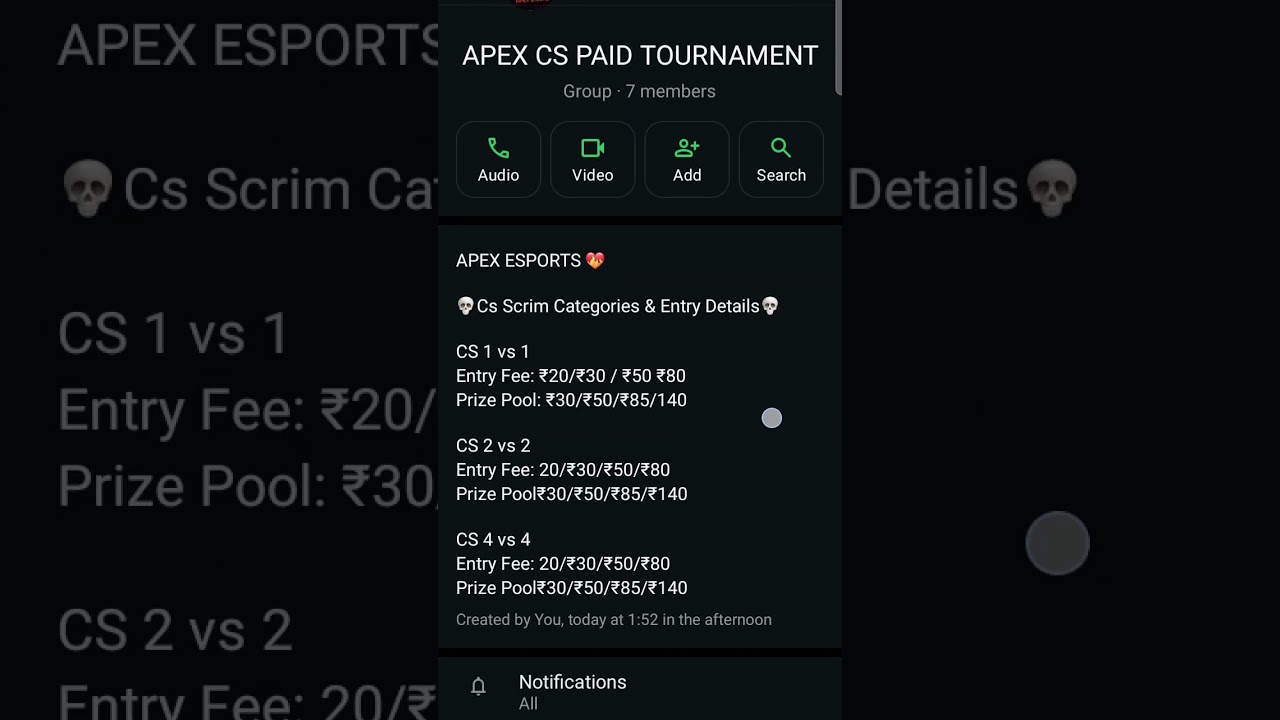 paid custom tournament whatsapp group 