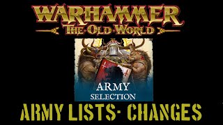 Warhammer Old World Update: ARMY LISTS: Changes IN DEPTH ANALYSIS