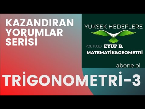 AYT MATEMATİK KAZANDIRAN YORUMLAR  TRİGONOMETRİ SORU ÇÖZÜMÜ-3(yarım açı-toplam fark)