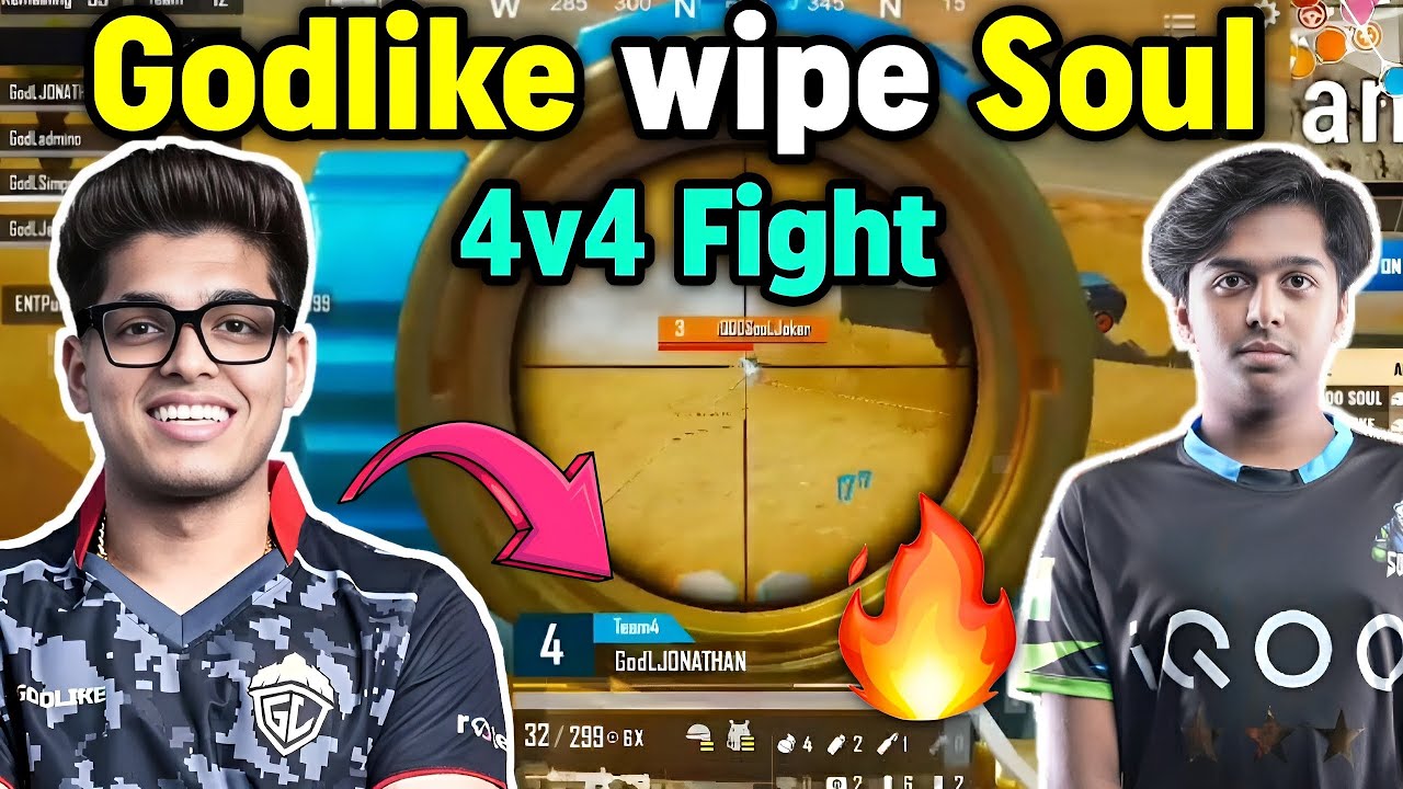 Godlike wipe Soul in 4v4 fight 🔥 Jonathan vs Soul Joker and Simp 1v2 🥵 ...