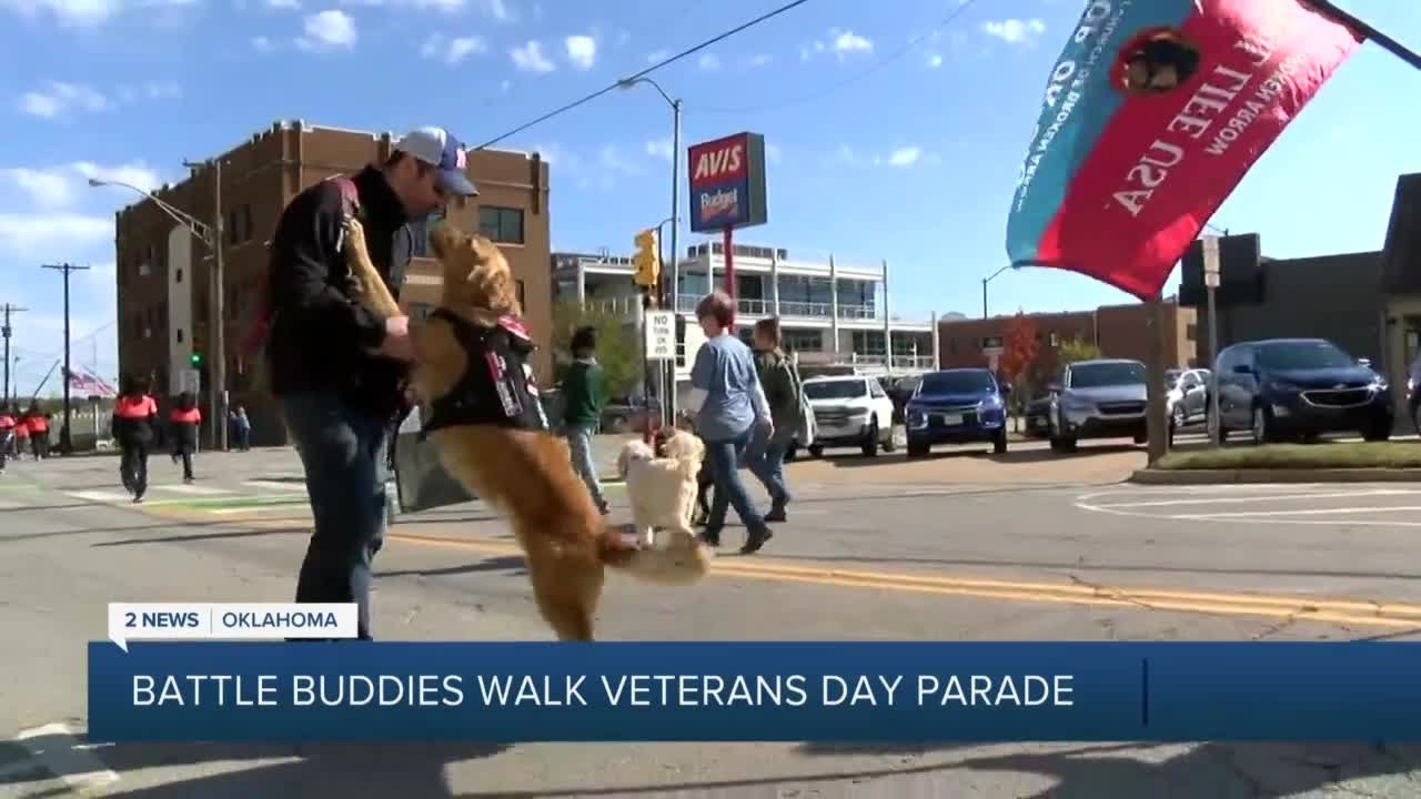 Veteran, service dog participate in Tulsa Veterans Day Parade