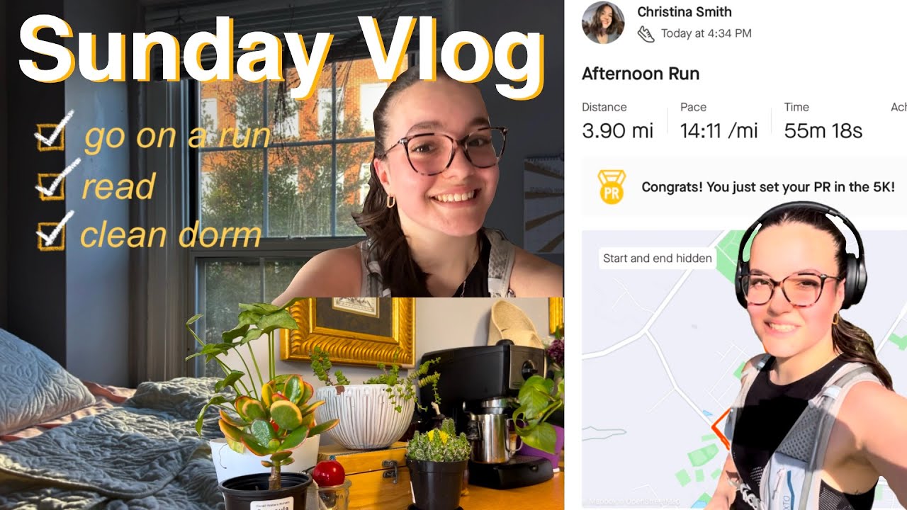 Sunday vlog! (Spring cleaning, running, homework, etc...)