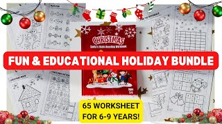 65 Christmas Activity Sheets for Kids: Fun & Educational Holiday Bundle 🎄✨