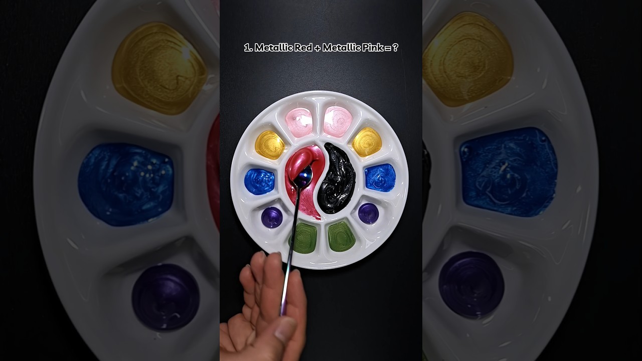 Metallic Red VS Metallic Black - satisfying mixing color 