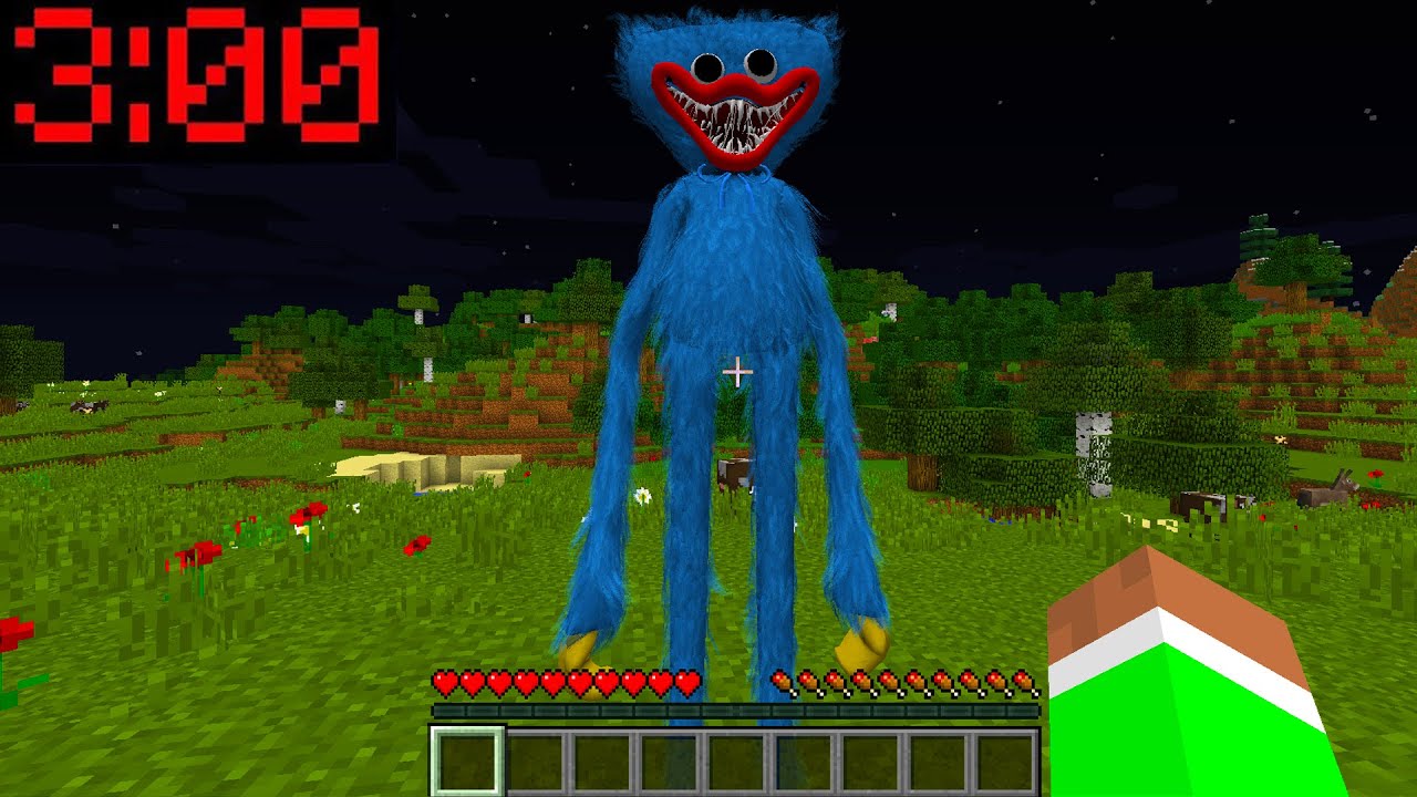 Minecraft PE : I FOUND HUGGY WUGGY at 3:00AM (Poppy Playtime)