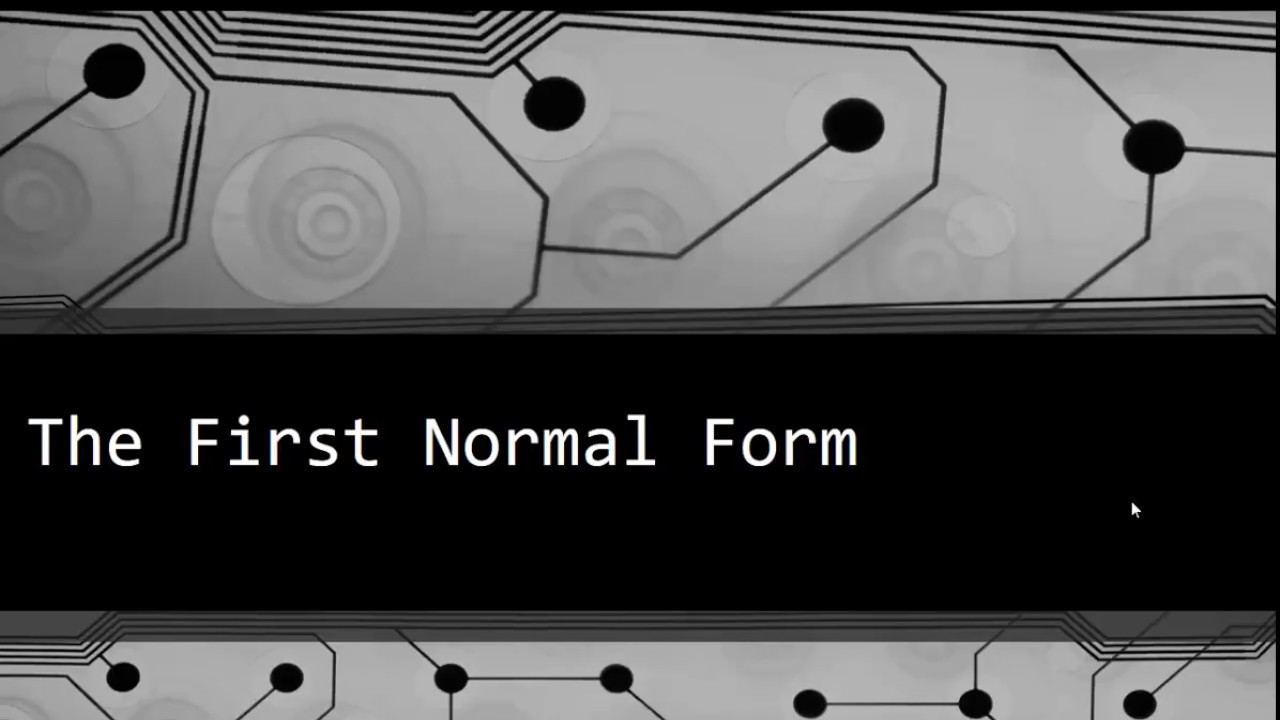The First Normal Form - YouTube