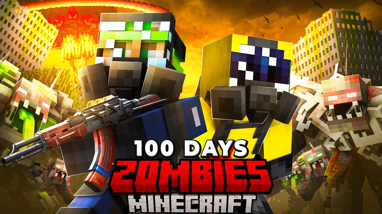 We Survived 100 Days of DUO Evolved Zombie Apocalypse in Minecraft