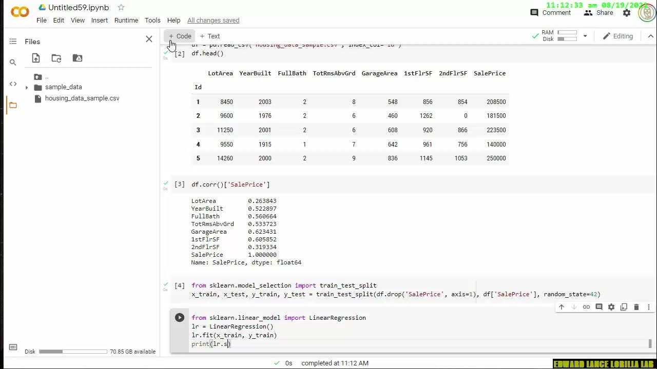 【PYTHON】sklearn linear regression - YouTube image.