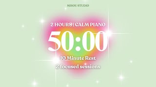 🎼🌈 2 Hour Piano Pomodoro Timer 50 10 Rainbow Aura Heart Aesthetic Piano Pomodoro Series ✨