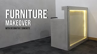 Give Your Furniture A Bold Makeoverdiy Office Reception Table Makingdecorative Concrete Applicatio