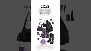 DARK FEMININE CORE; outfits inspiration. #ootdguide #darkfeminine #shorts #darkwear #darkstyle