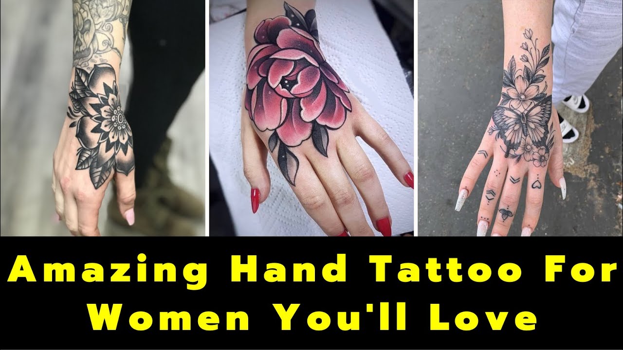 pain hand rose tattoo