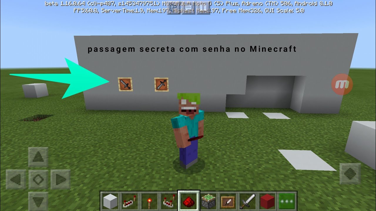como fazer uma passagem secreta com senha no minecraft - YouTube