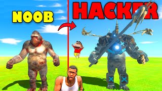 UPGRADING NOOB GORO the GIANT into HACKER in NOOB vs PRO vs HACKER Animal Revolt Battle SHINCHAN