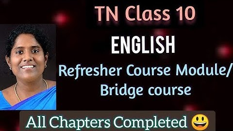 TN Class 10 English Refresher Course Module Answers
