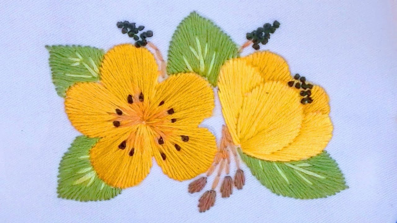 Embroidery for beginners⎮ปักผ้า ⎮ปักดอกไม้ ปักทึบ⎮ลายปักพื้นฐาน