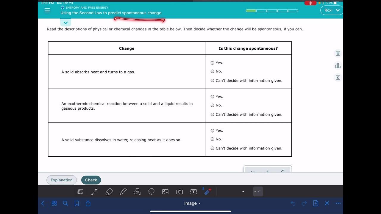 Using The Second Law To Predict Spontaneous Change ALEKS: Using the second law to predict spontaneous change - YouTube