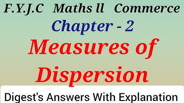 Std. 11 Maths.2 Commerce Lesson 2 Measures of Dispersion Maharashtra Board
