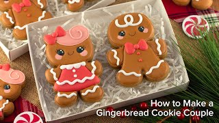 Decorating a Gingerbread Cookie Couple for Christmas | Cookie Decorating with Royal Icing